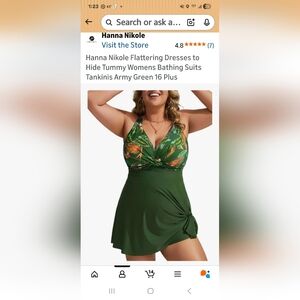 Hanna Nikole Women's Green Swim Dress With Shorts